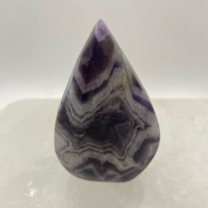 Polished Chevron Amethyst Teardrop Stone Accent - Purple